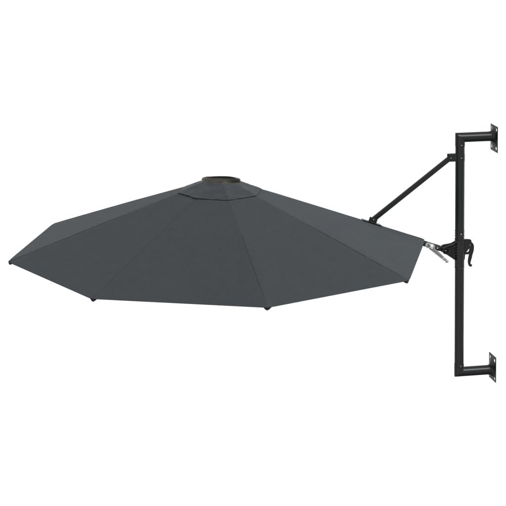 vidaXL Wandparasol met metalen paal 300 cm antraciet