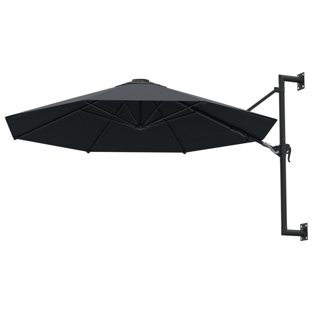 vidaXL Wandparasol met metalen paal 300 cm antraciet