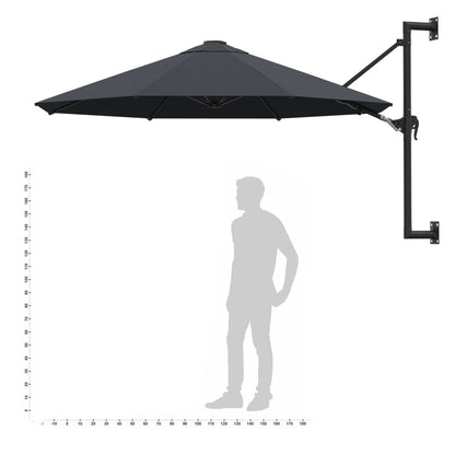 vidaXL Wandparasol met metalen paal 300 cm antraciet