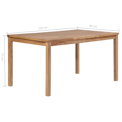 vidaXL Tuintafel 150x90x77 cm massief teakhout