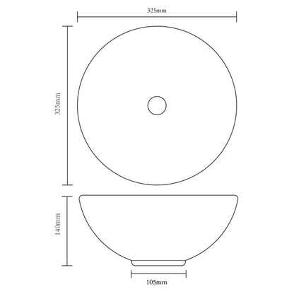 vidaXL Wastafel 32,5x14 cm keramiek zilverkleurig