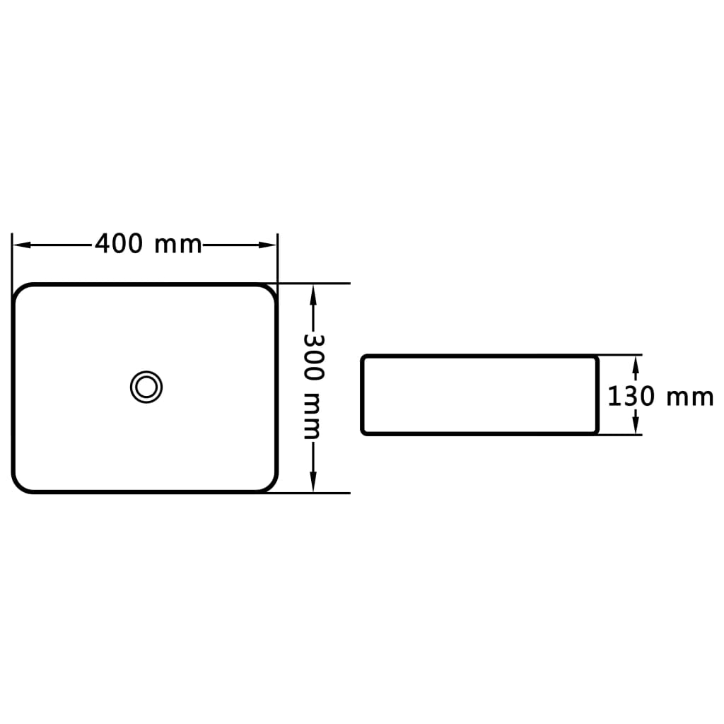 vidaXL Wastafel 40x30x13 cm keramiek wit