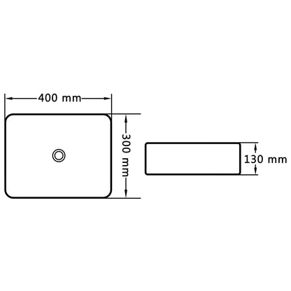 vidaXL Wastafel 40x30x13 cm keramiek wit