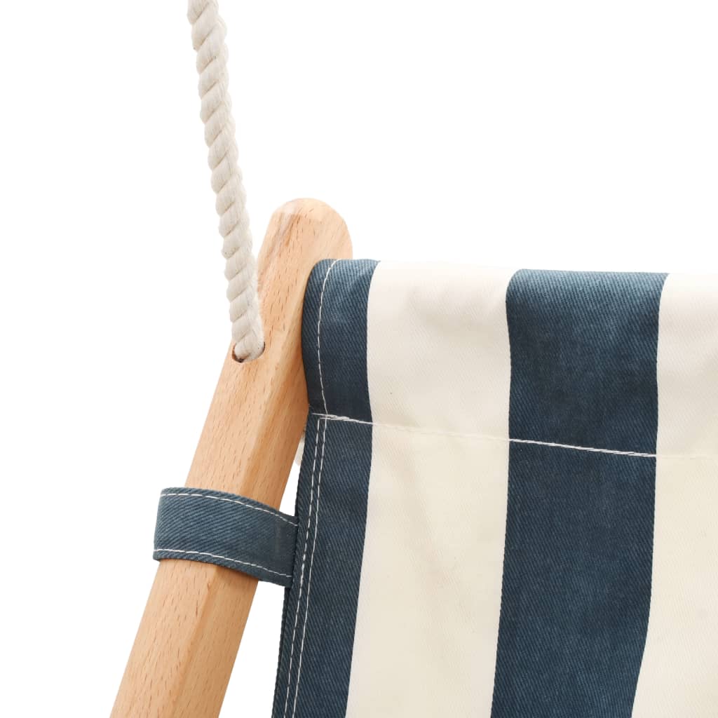 vidaXL Babyschommel met veiligheidsgordel katoen hout blauw