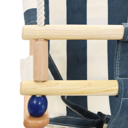 vidaXL Babyschommel met veiligheidsgordel katoen hout blauw