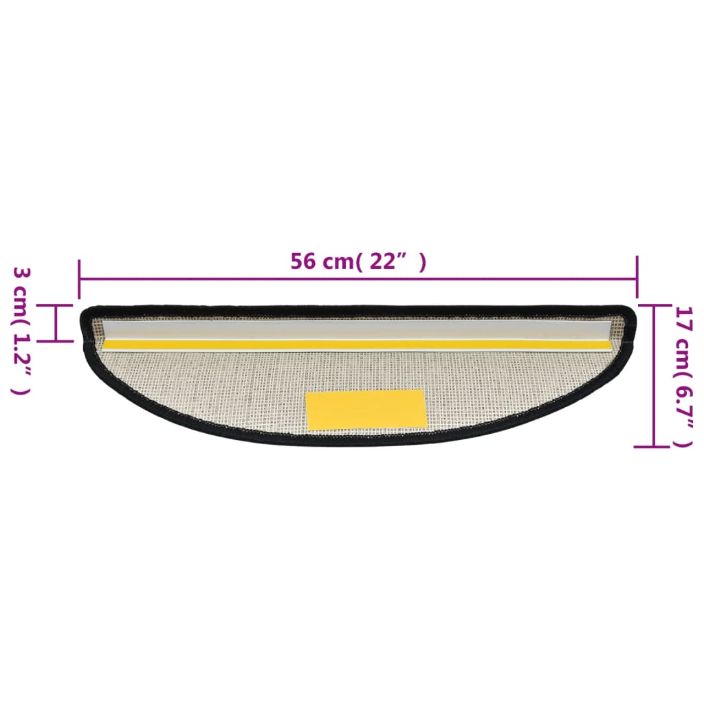 vidaXL 15 st Trapmatten 56x17x3 cm antraciet