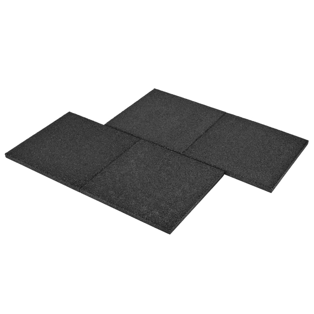 vidaXL Valtegel 6 st 50x50x3 cm rubber zwart