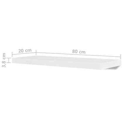 vidaXL Wandplanken 4 st 80 cm wit