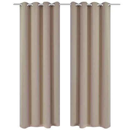 Gordijnen met metalen ringen 135 x 245 cm 2 stuks (creme)