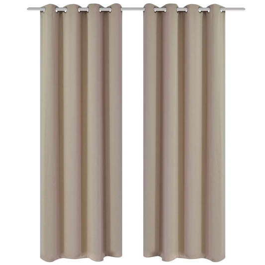 Gordijnen met metalen ringen 135 x 245 cm 2 stuks (creme)