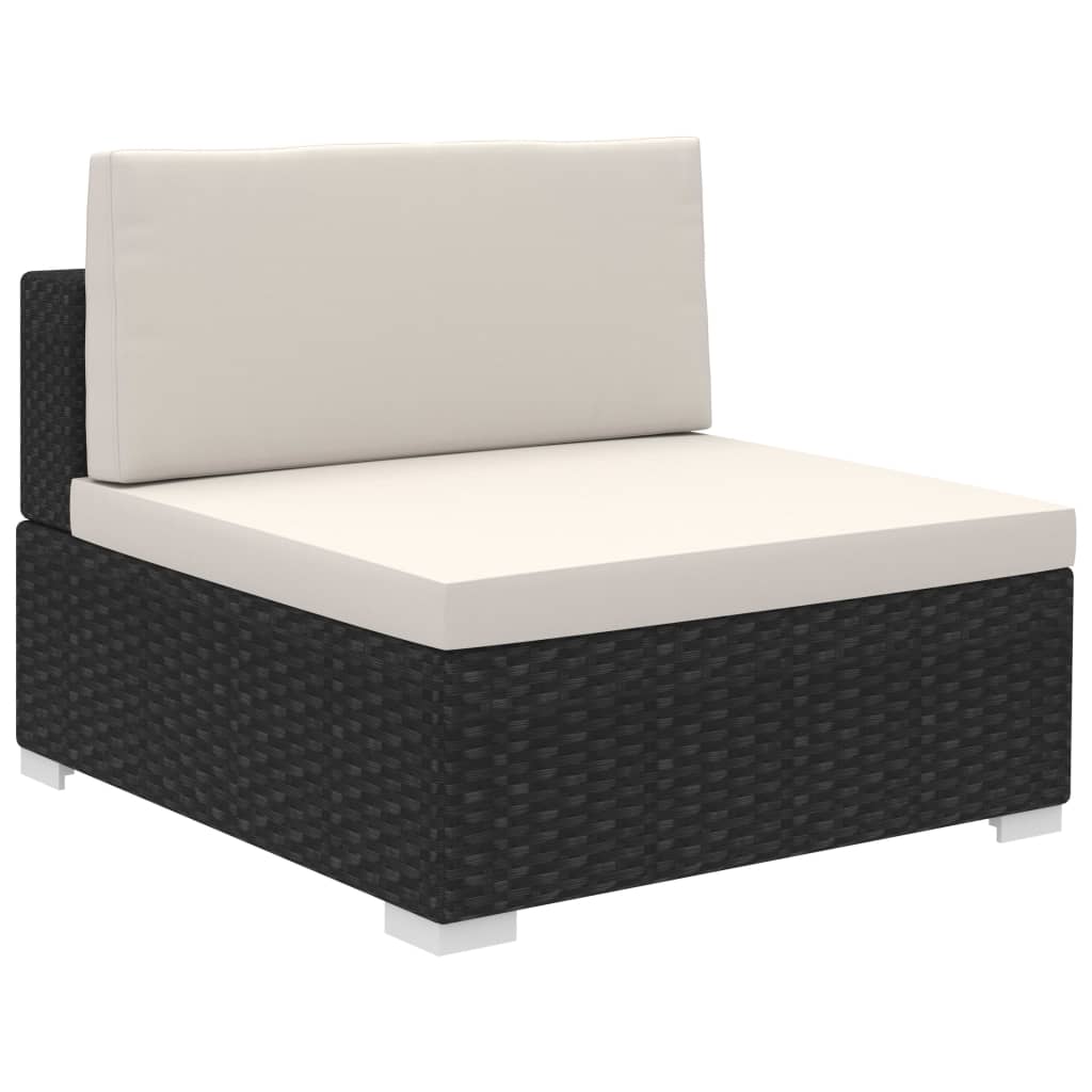 vidaXL 8-delige Loungeset met kussens poly rattan zwart