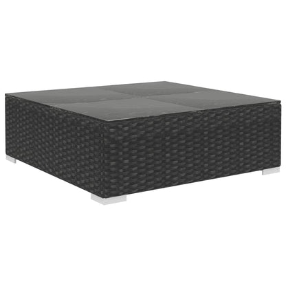 vidaXL 8-delige Loungeset met kussens poly rattan zwart