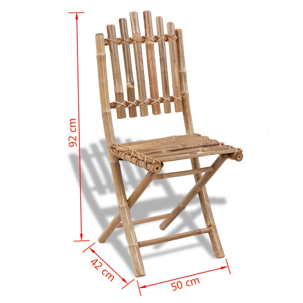 vidaXL Tuinstoelen 2 st inklapbaar bamboe