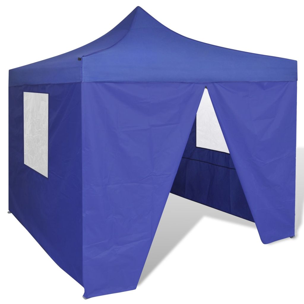 vidaXL Vouwtent met 4 zijwanden 3x3 m blauw