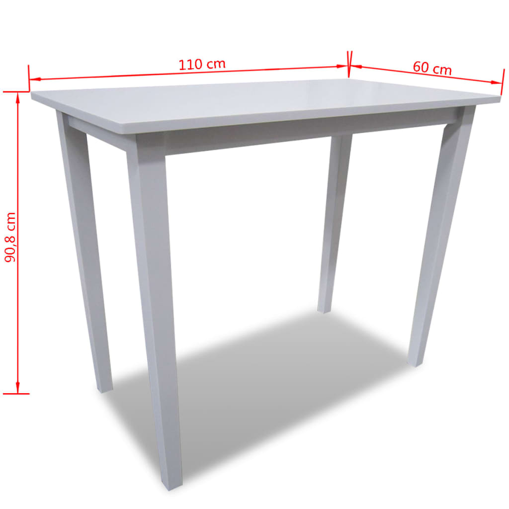 vidaXL Bartafel hout wit