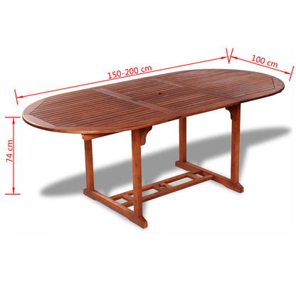 vidaXL Tuintafel 200x100x75 cm massief acaciahout