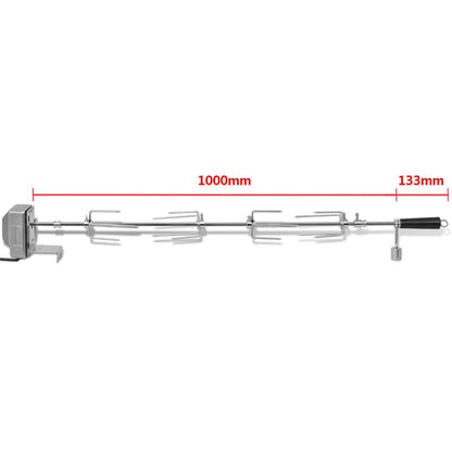 vidaXL BBQ Draaispit met motor staal 1000 mm