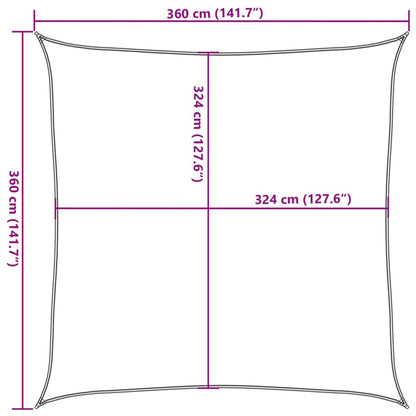 vidaXL Zonnescherm HDPE crème vierkant 3,6x3,6 m