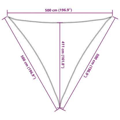 vidaXL Zonnescherm HDPE driehoekig 5x5x5 m crémekleurig