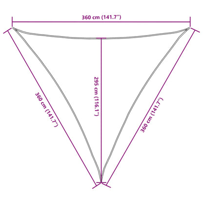 vidaXL Zonnescherm driehoekig 3,6x3,6x3,6 m oxford stof crèmewit