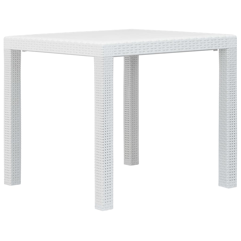 vidaXL Tuintafel 79x79x72 cm rattan-look kunststof wit