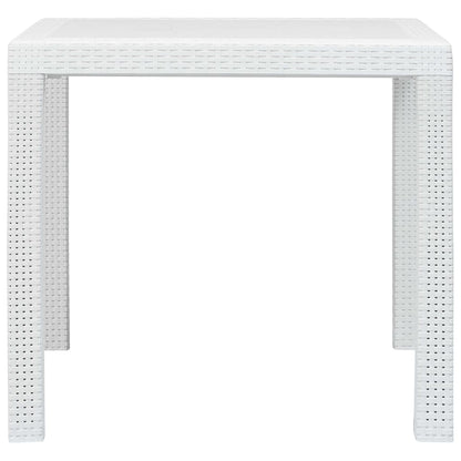 vidaXL Tuintafel 79x79x72 cm rattan-look kunststof wit