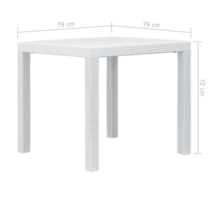 vidaXL Tuintafel 79x79x72 cm rattan-look kunststof wit