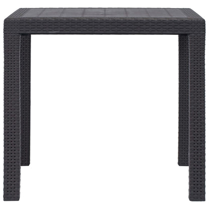 vidaXL Tuintafel 79x79x72 cm rattan-look kunststof bruin