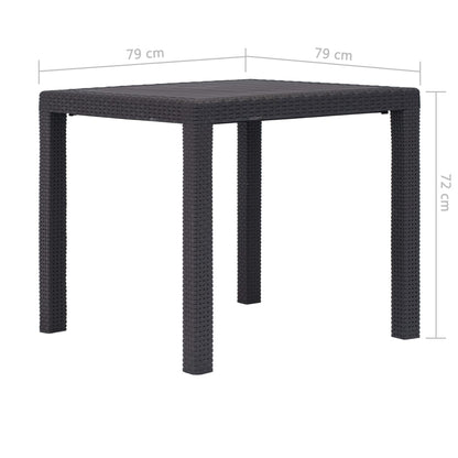 vidaXL Tuintafel 79x79x72 cm rattan-look kunststof bruin