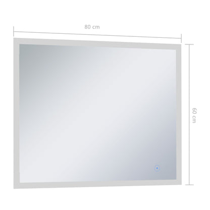 vidaXL Badkamerspiegel LED met aanraaksensor 80x60 cm