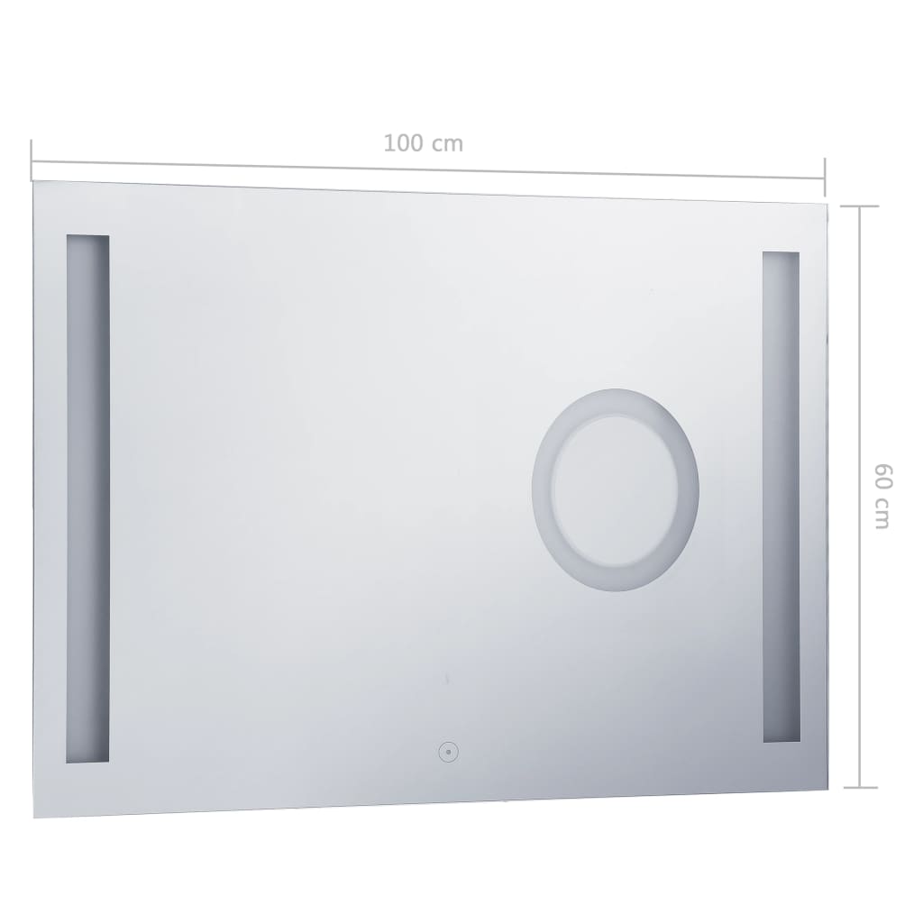 vidaXL Badkamerspiegel LED met aanraaksensor 100x60 cm