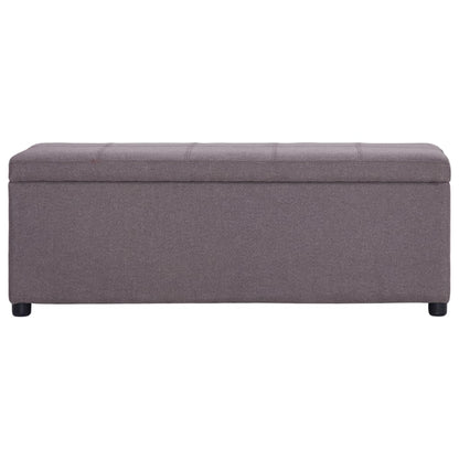 vidaXL Bankje met opbergvak 116 cm polyester taupe