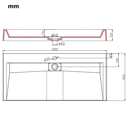 vidaXL Wastafel 100x46x11 cm mineraal gegoten/marmer gegoten wit