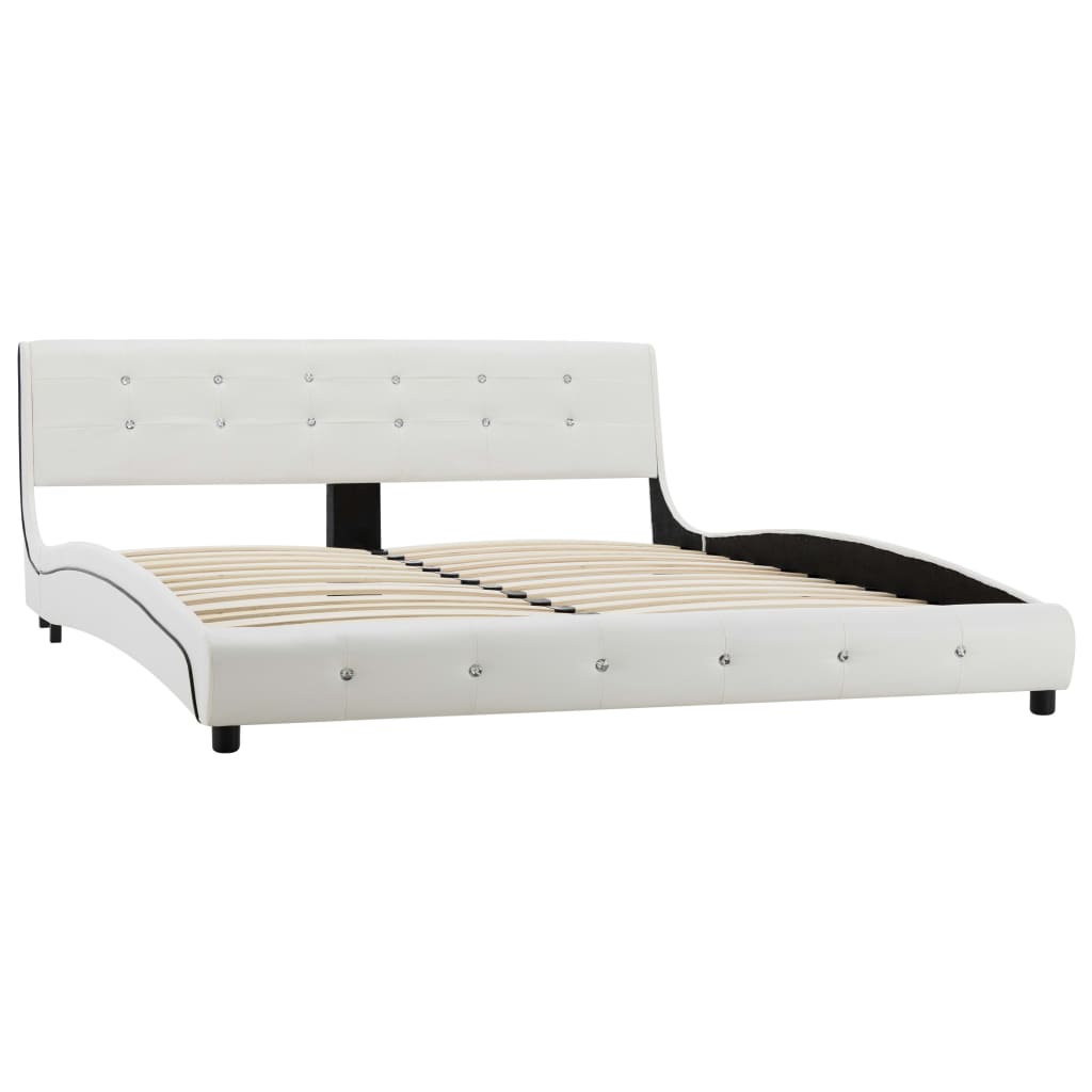 vidaXL Bedframe kunstleer wit 160x200 cm