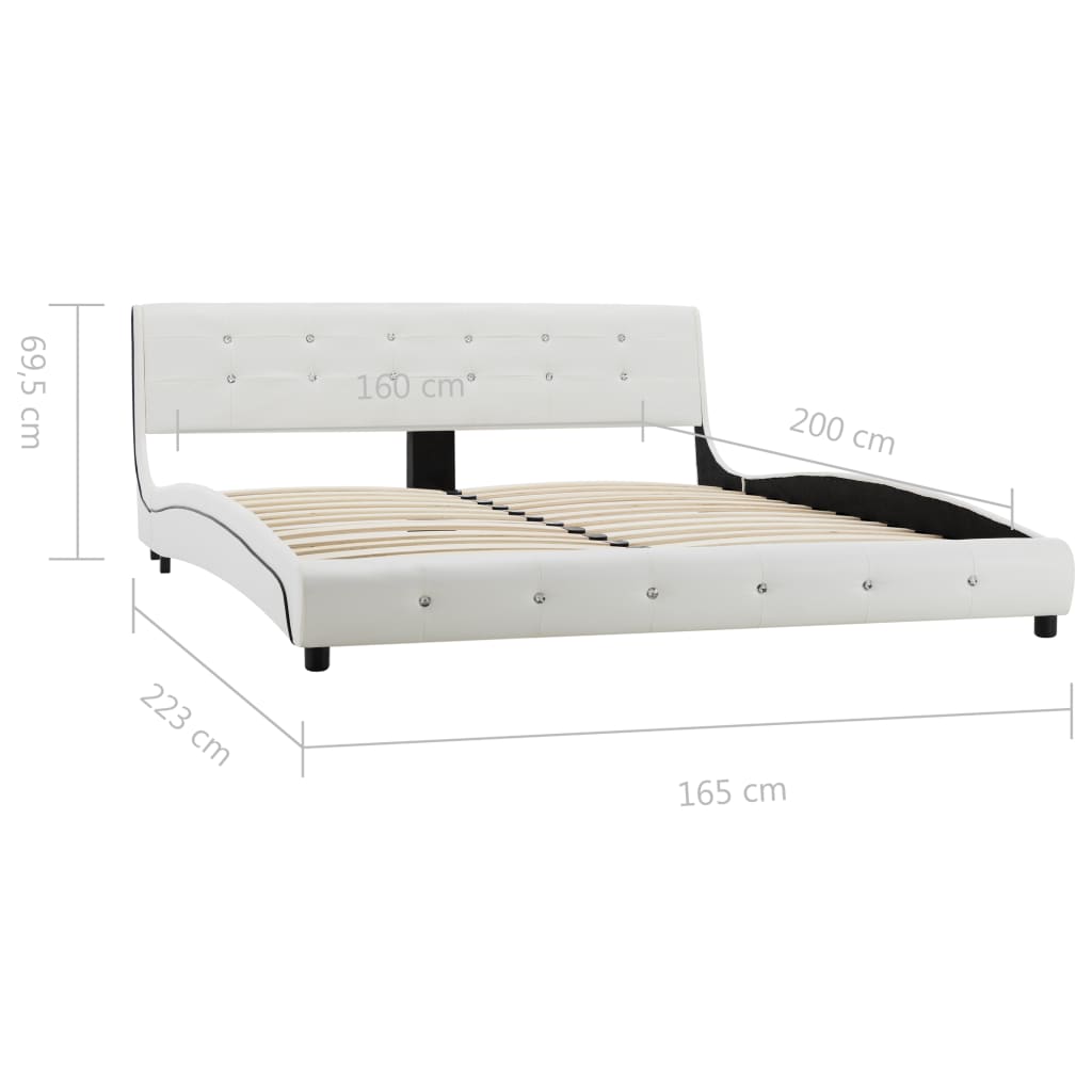 vidaXL Bedframe kunstleer wit 160x200 cm