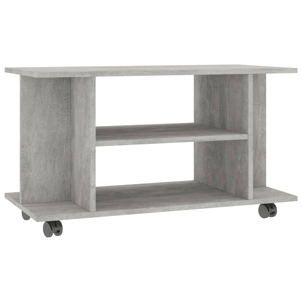 vidaXL Tv-meubel met wieltjes 80x40x45 cm bewerkt hout betongrijs