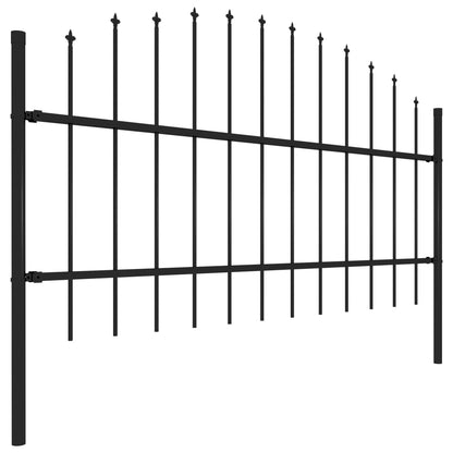 vidaXL Tuinhek met speren bovenkant (0,75-1)x6,8 m staal zwart