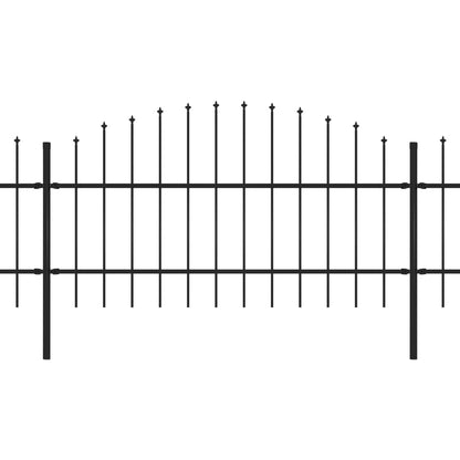 vidaXL Tuinhek met speren bovenkant (0,75-1)x10,2 m staal zwart