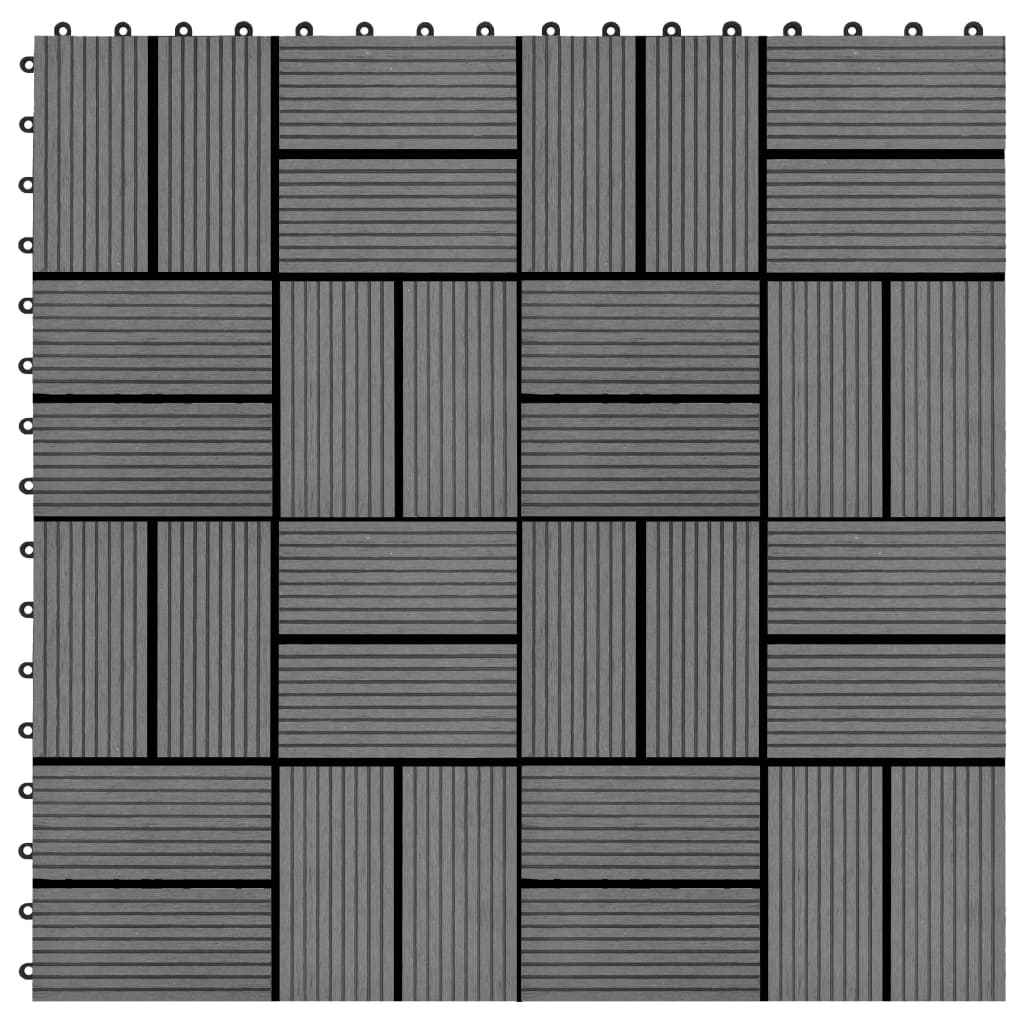 vidaXL 22 st Terrastegels 30x30 cm 2 m² HKC grijs