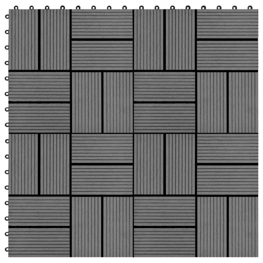 vidaXL 22 st Terrastegels 30x30 cm 2 m² HKC grijs