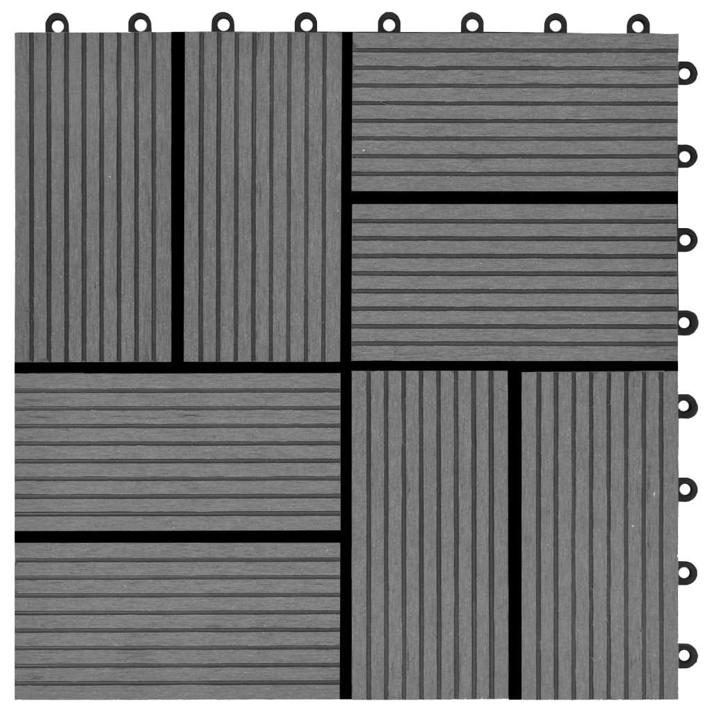 vidaXL 22 st Terrastegels 30x30 cm 2 m² HKC grijs