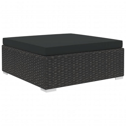 vidaXL 6-delige Loungeset met kussens poly rattan zwart