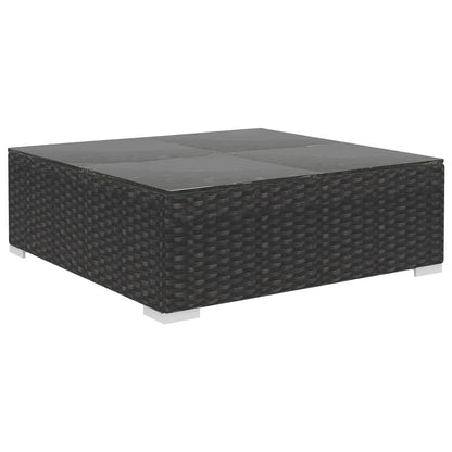 vidaXL 6-delige Loungeset met kussens poly rattan zwart