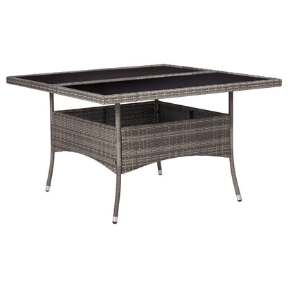 vidaXL Tuintafel poly rattan en glas grijs