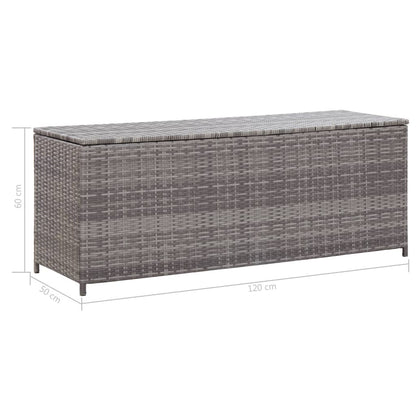 vidaXL Tuinbox 120x50x60 cm poly rattan grijs