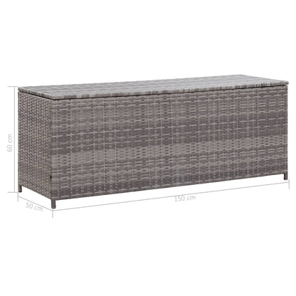 vidaXL Tuinbox 150x50x60 cm poly rattan grijs