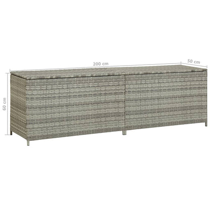 vidaXL Tuinbox 200x50x60 cm poly rattan grijs