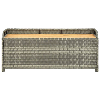 vidaXL Tuinopbergbank 120 cm poly rattan grijs