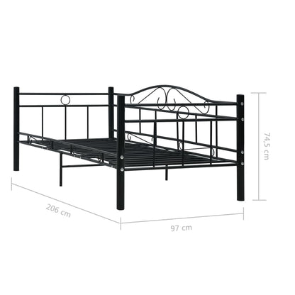 vidaXL Bedbankframe metaal zwart 90x200 cm