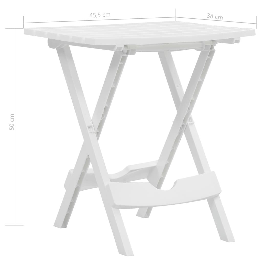 vidaXL Tuintafel inklapbaar 44,5x38,5x50 cm wit